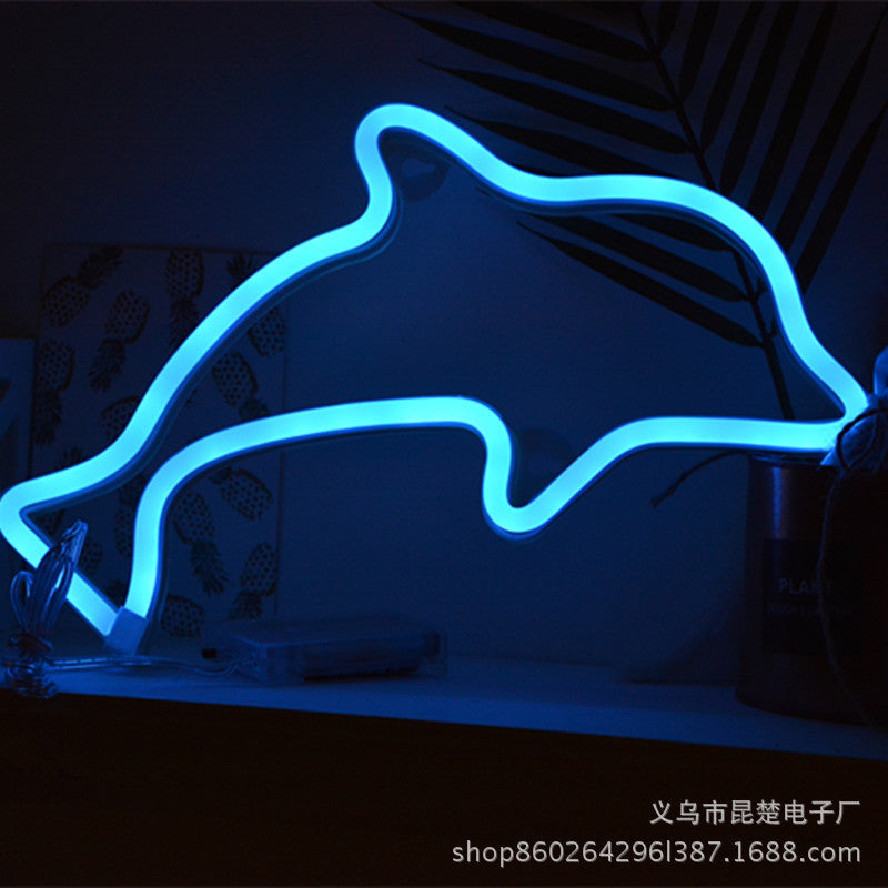 AliExpress LED Neon Lights Bedroom Room Dekorasyon Moon NeonLights USB Battery Dual-Purpose Modeling Lights