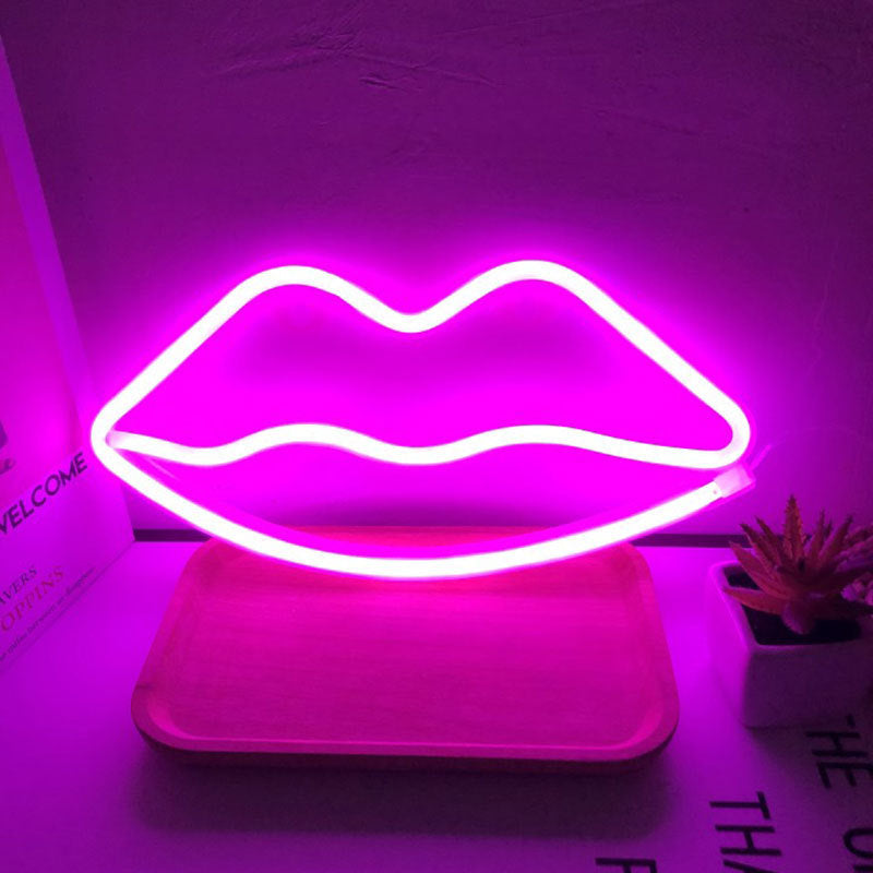 AliExpress LED Neon Lights Bedroom Room Dekorasyon Moon NeonLights USB Battery Dual-Purpose Modeling Lights