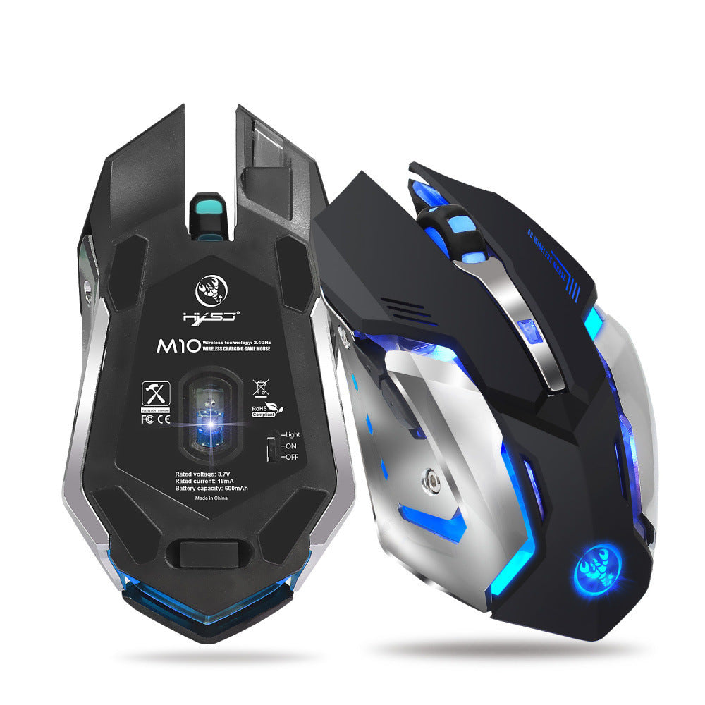 HXSJ bagong wireless mouse 2.4GPI gaming mouse na kumikinang na mouse
