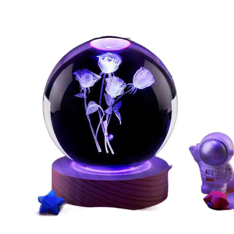 Buwan Maliit na Night Lamp Dekorasyon Creative Crystal Ball