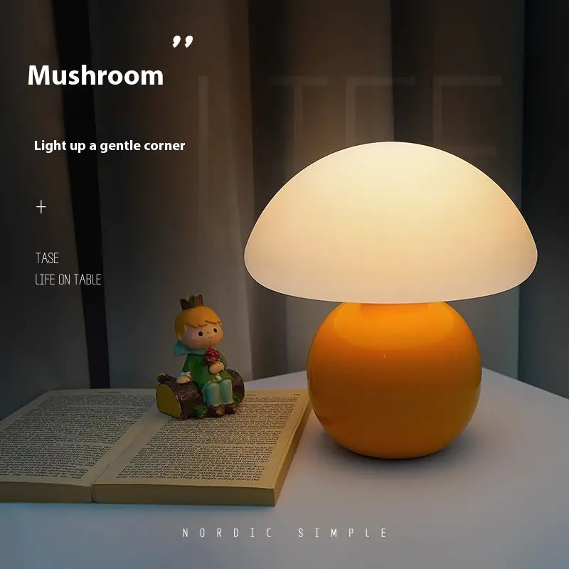 Cream Mushroom Night Lamp