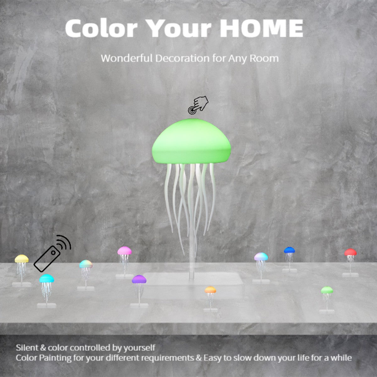 Jellyfish Chandelier Type-C Rechargeable Cute Jellyfish Bedside Lamp